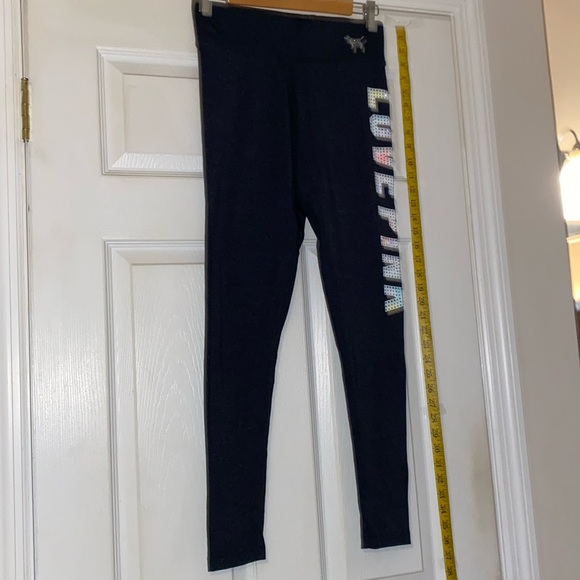 Pink Victorias Secret BlackYoga  Pants Size S/P - Picture 1 of 5